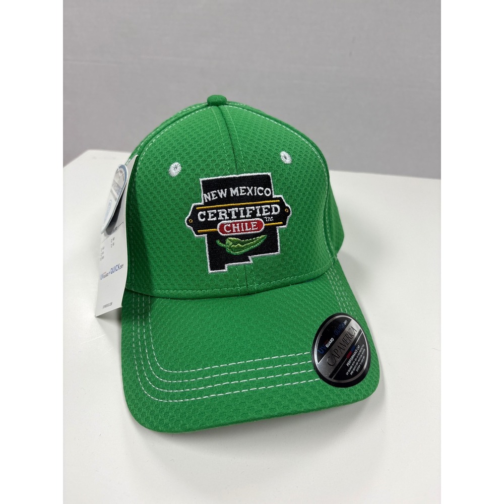 Cap America New Mexico Certified Chile Golf Hat Green i7024 UV Guard Quick Dry